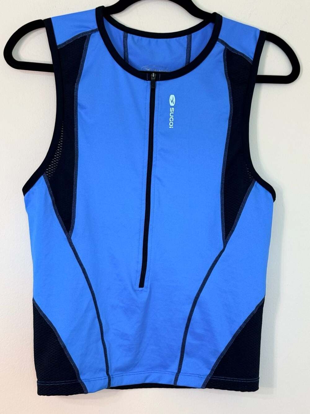 Sugoi Turbo Tri Tank Blue/Black Sleeveless Zip Top